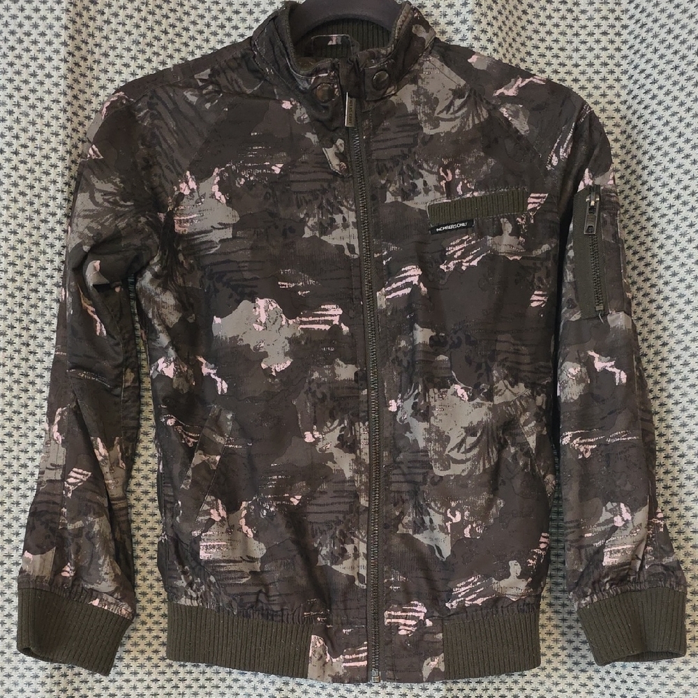 Girls Super Cute Members Only Camouflage Camo Bomber Jacket Size 10